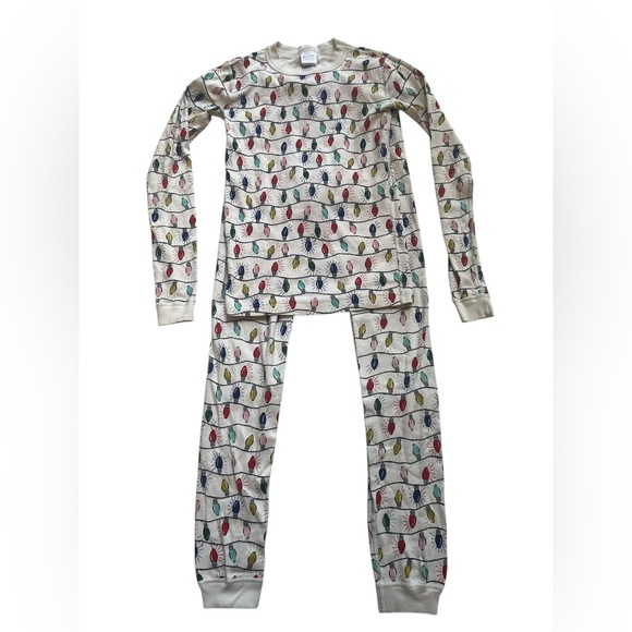 Hanna Andersson Organic Cotton Christmas String Lights Pajama Set Size 160 US 14 - Picture 1 of 8